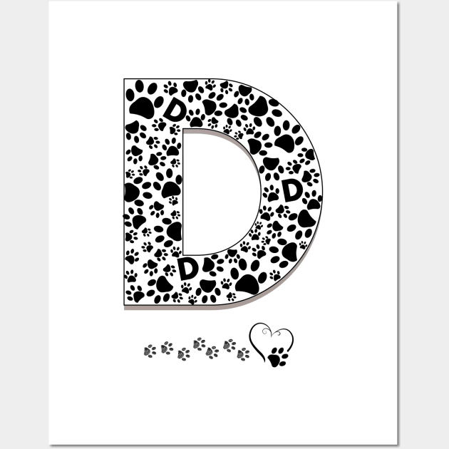 Made of paw print D letter Wall Art by GULSENGUNEL